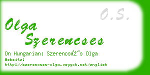 olga szerencses business card